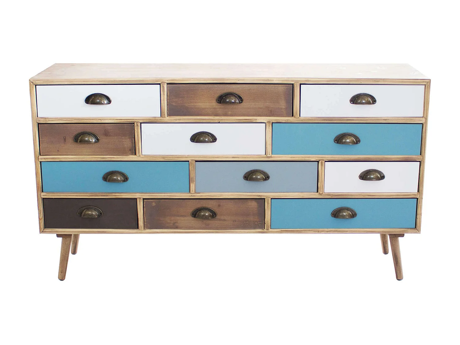 MilaniHome.it - Mobile 12 Cassetti 120x36,5x67 Per Interno Camera Cameretta Salotto Ingresso Cucinadi coloreMulticolor