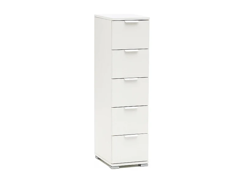 MilaniHome.it - cassettiera 5 cassetti per soggiorno cucina bagno fatto in Italia cm 27x38x103 hdi coloreBianco