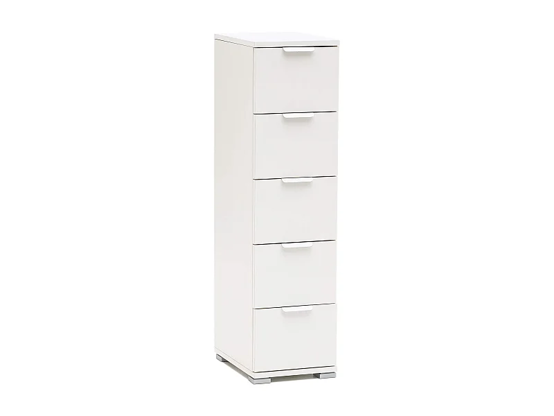 MilaniHome.it - cassettiera 5 cassetti per soggiorno cucina bagno fatto in Italia cm 27x38x103 hdi coloreBianco