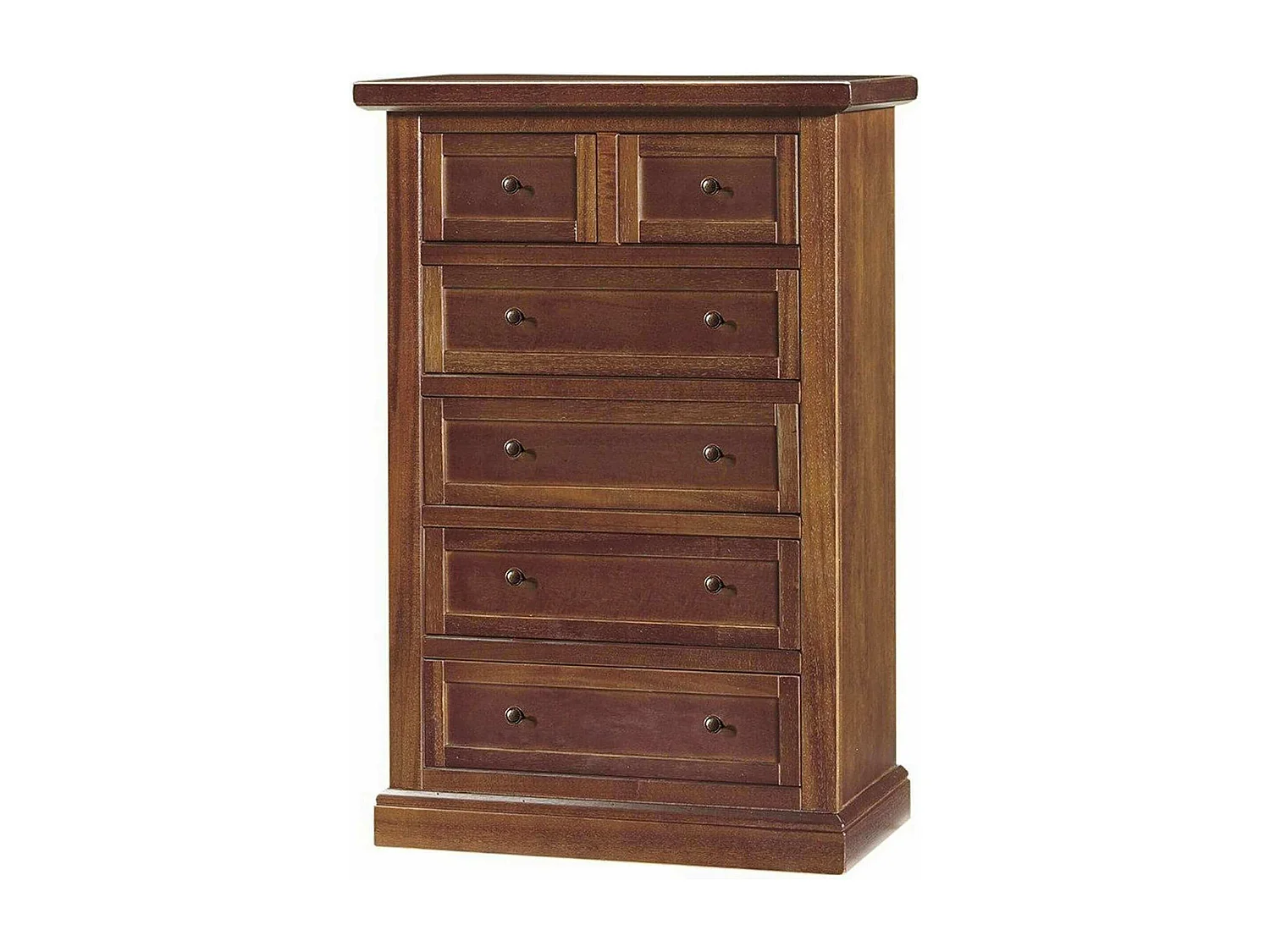 MilaniHome.it - Mobile Con 6 Cassetti Tinta Noce 63x37x98 Per Interno Camera Cameretta Sala Da Pranzo Salotto Cucina Arte Povera Massellodi coloreTinta noce