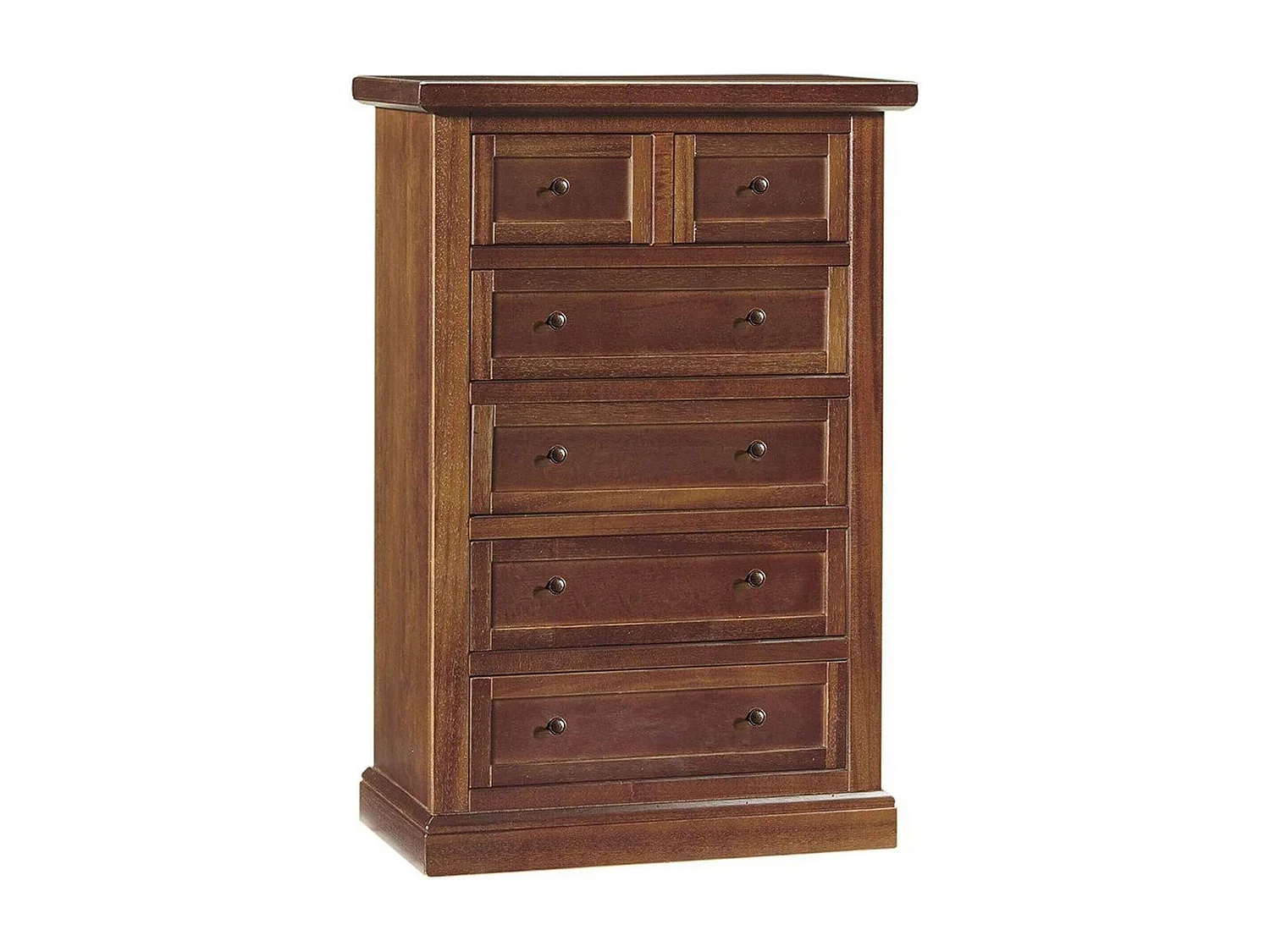 MilaniHome.it - Mobile Con 6 Cassetti Tinta Noce 63x37x98 Per Interno Camera Cameretta Sala Da Pranzo Salotto Cucina Arte Povera Massellodi coloreTinta noce