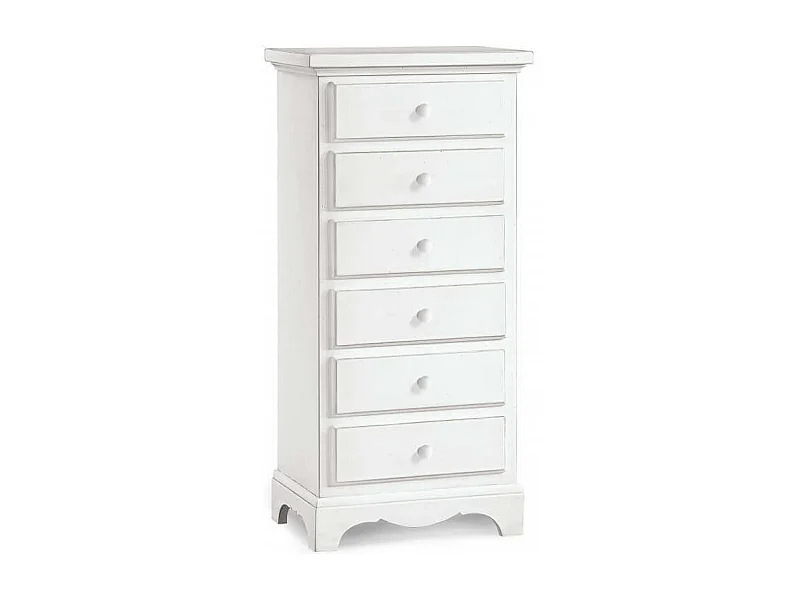MilaniHome.it - Mobiletto 6 Cassetti 50x35x105 Per Interno Camera Cameretta Salotto Ingresso Cucinadi coloreBianco