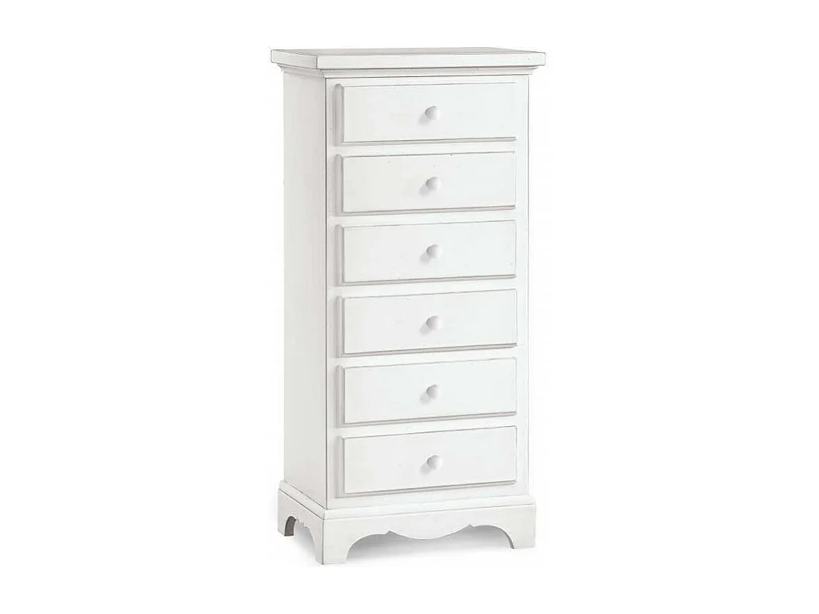 MilaniHome.it - Mobiletto 6 Cassetti 50x35x105 Per Interno Camera Cameretta Salotto Ingresso Cucinadi coloreBianco