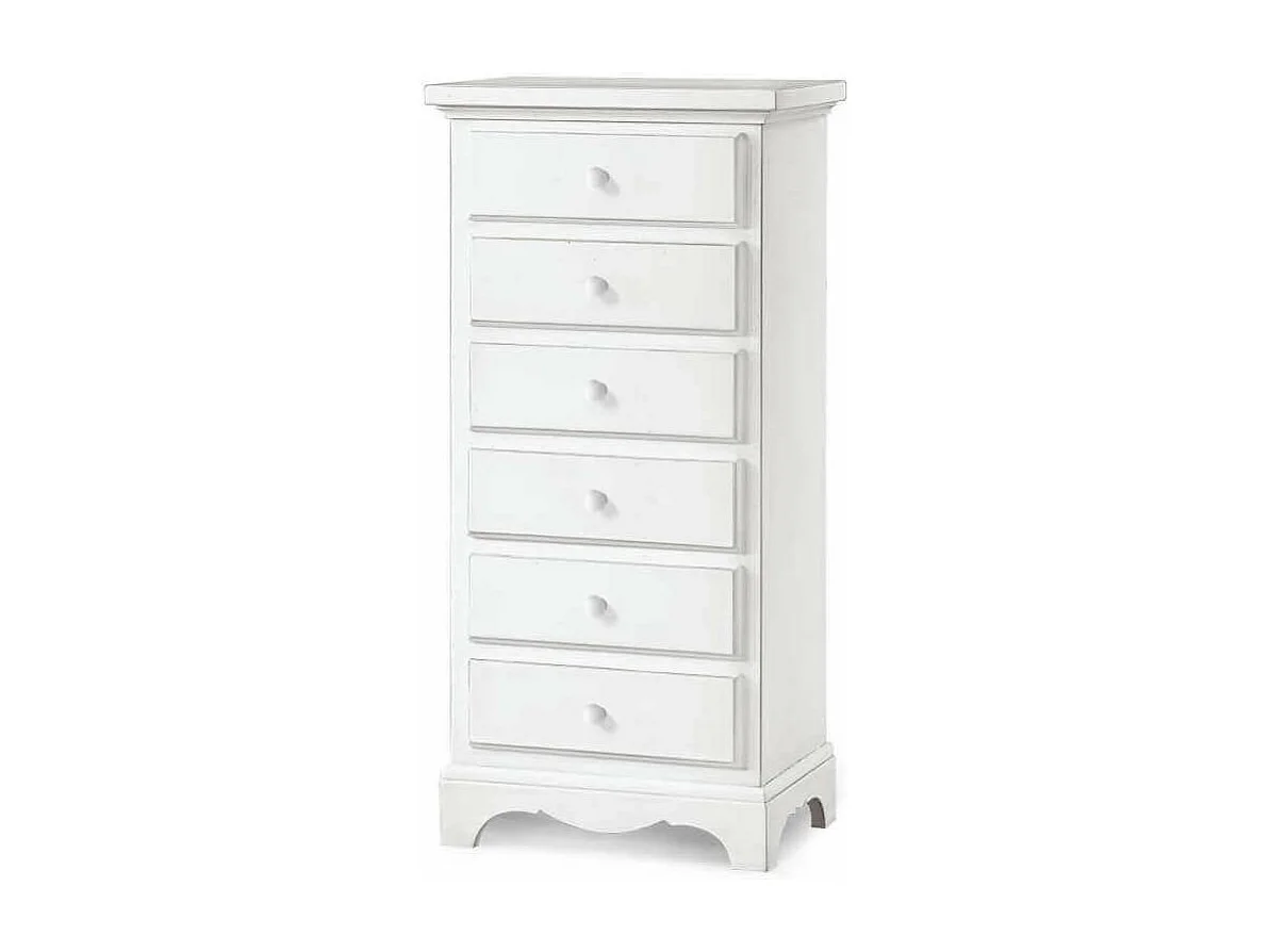 MilaniHome.it - Mobiletto 6 Cassetti 50x35x105 Per Interno Camera Cameretta Salotto Ingresso Cucinadi coloreBianco