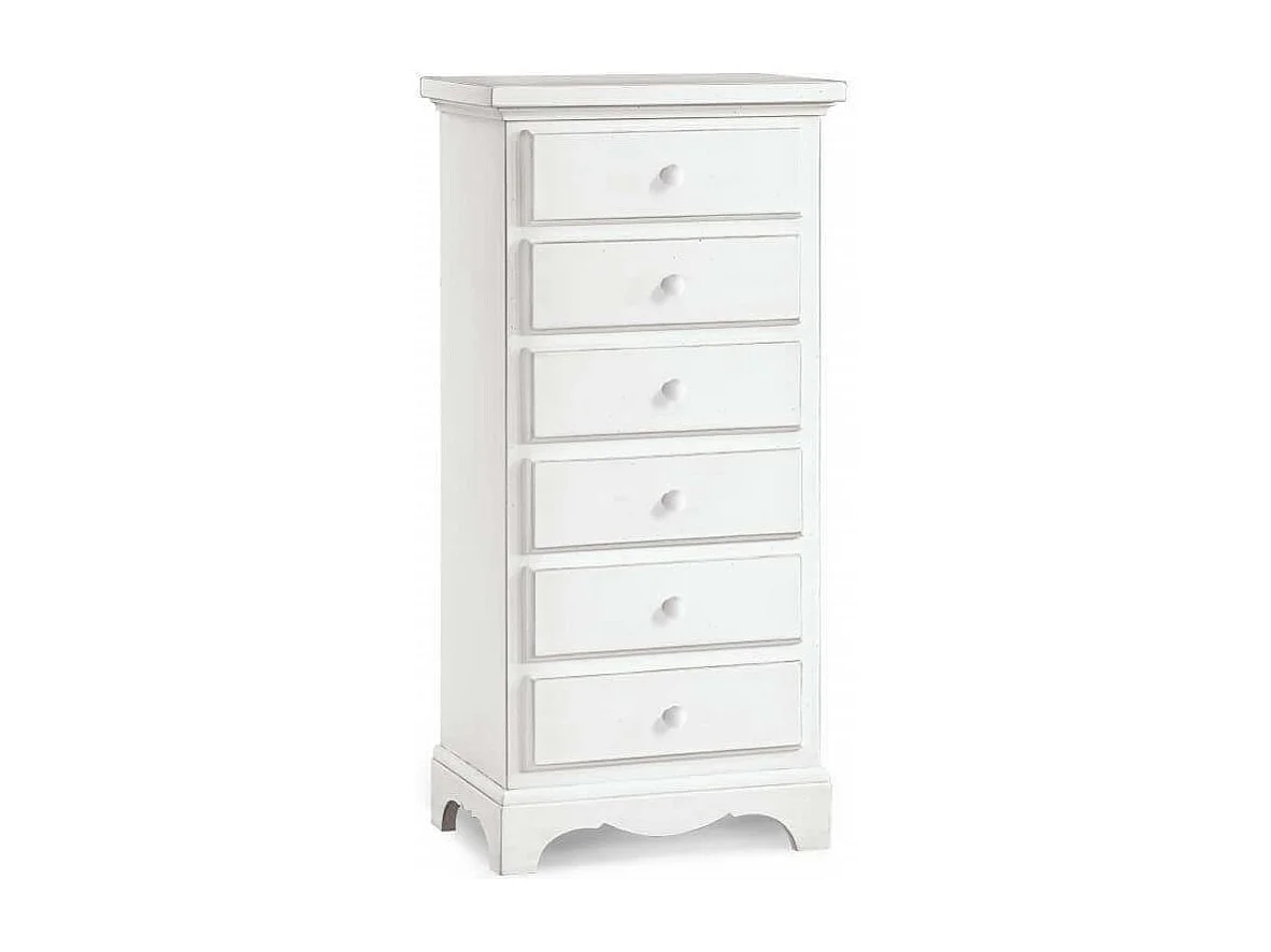 MilaniHome.it - Mobiletto 6 Cassetti 50x35x105 Per Interno Camera Cameretta Salotto Ingresso Cucinadi coloreBianco
