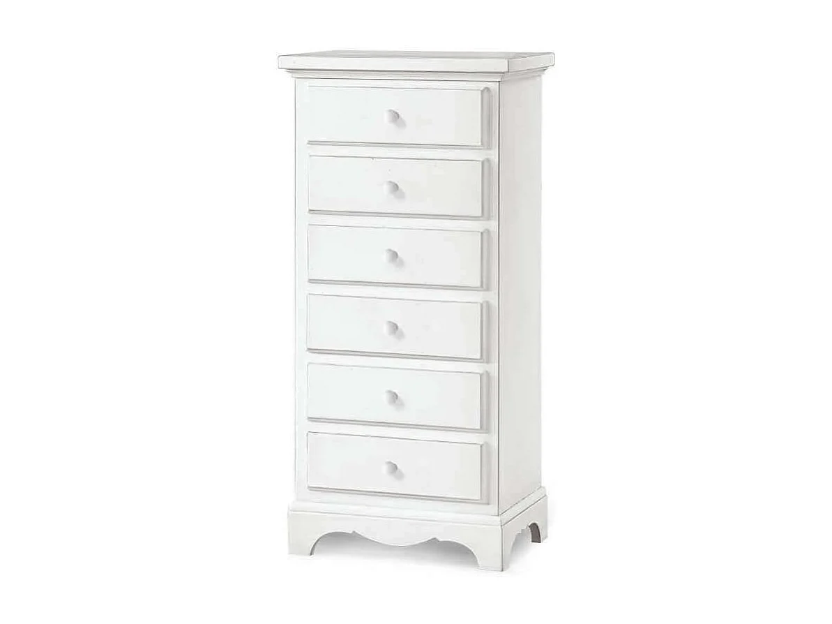 MilaniHome.it - Mobiletto 6 Cassetti 50x35x105 Per Interno Camera Cameretta Salotto Ingresso Cucinadi coloreBianco