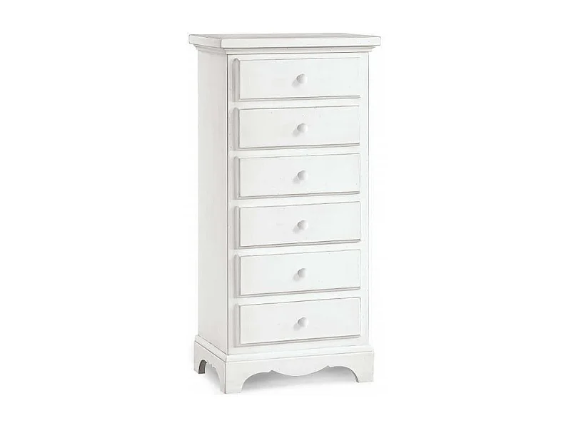 MilaniHome.it - Mobiletto 6 Cassetti 50x35x105 Per Interno Camera Cameretta Salotto Ingresso Cucinadi coloreBianco