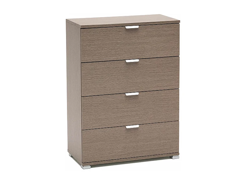MilaniHome.it - cassettiera 4 cassetti per soggiorno cucina bagno fatto in Italia cm 60x38x85 hdi coloreRovere grigio