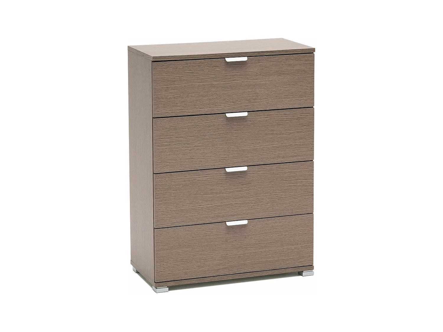 MilaniHome.it - cassettiera 4 cassetti per soggiorno cucina bagno fatto in Italia cm 60x38x85 hdi coloreRovere grigio