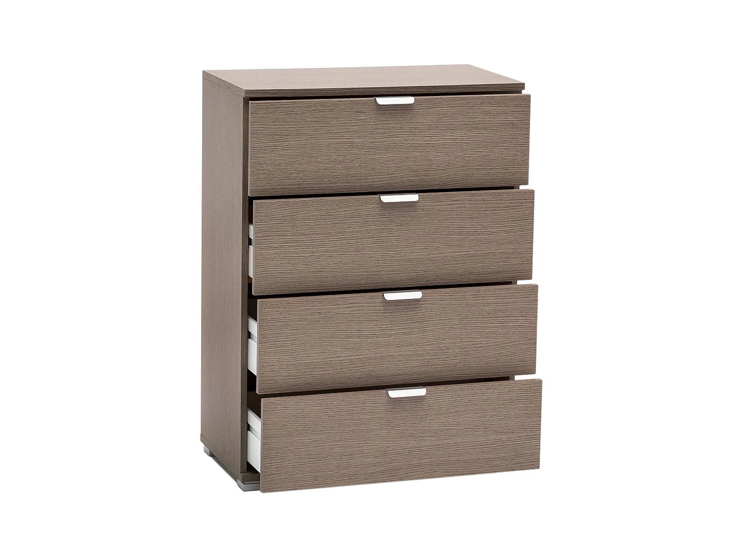 MilaniHome.it - cassettiera 4 cassetti per soggiorno cucina bagno fatto in Italia cm 60x38x85 hdi coloreRovere grigio