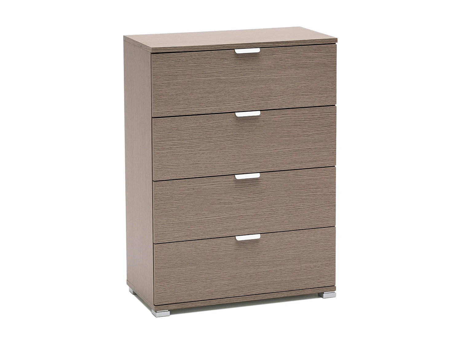 MilaniHome.it - cassettiera 4 cassetti per soggiorno cucina bagno fatto in Italia cm 60x38x85 hdi coloreRovere grigio