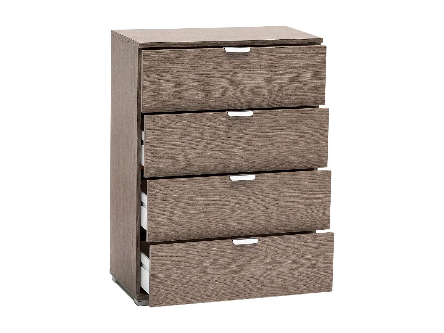 MilaniHome.it - cassettiera 4 cassetti per soggiorno cucina bagno fatto in Italia cm 60x38x85 hdi coloreRovere grigio