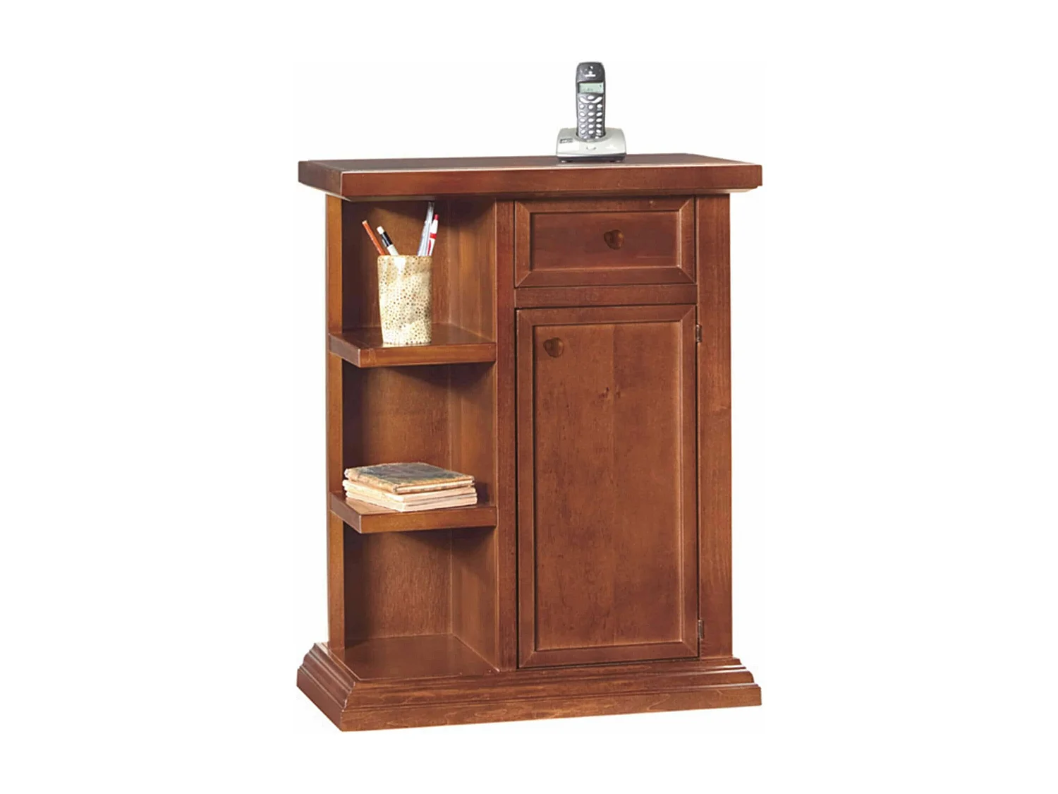 MilaniHome.it - Mobile Portatelefono In Legno Massello 60x36x73 hdi coloreTinta noce