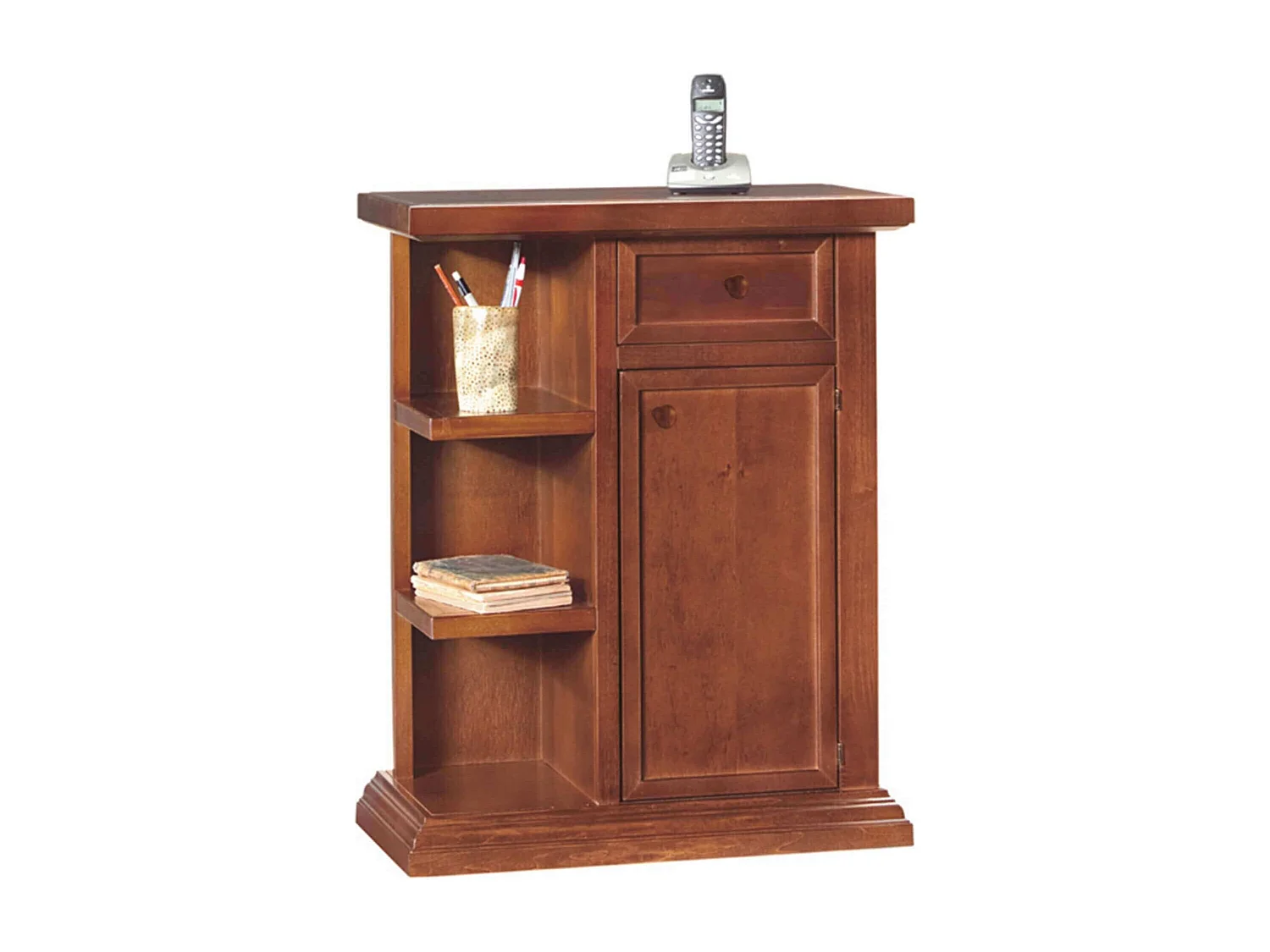 MilaniHome.it - Mobile Portatelefono In Legno Massello 60x36x73 hdi coloreTinta noce