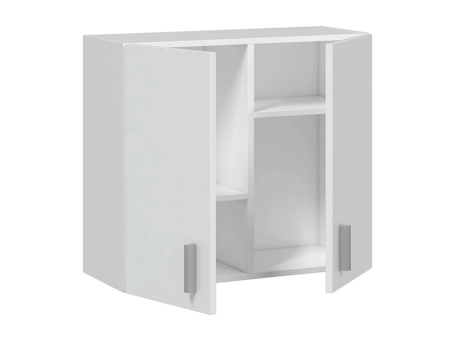 Armoire de rangement suspendue avec 2 portes couleur blanc - Longueur 59 x Hauteur 60 x Profondeur 26.5 cm