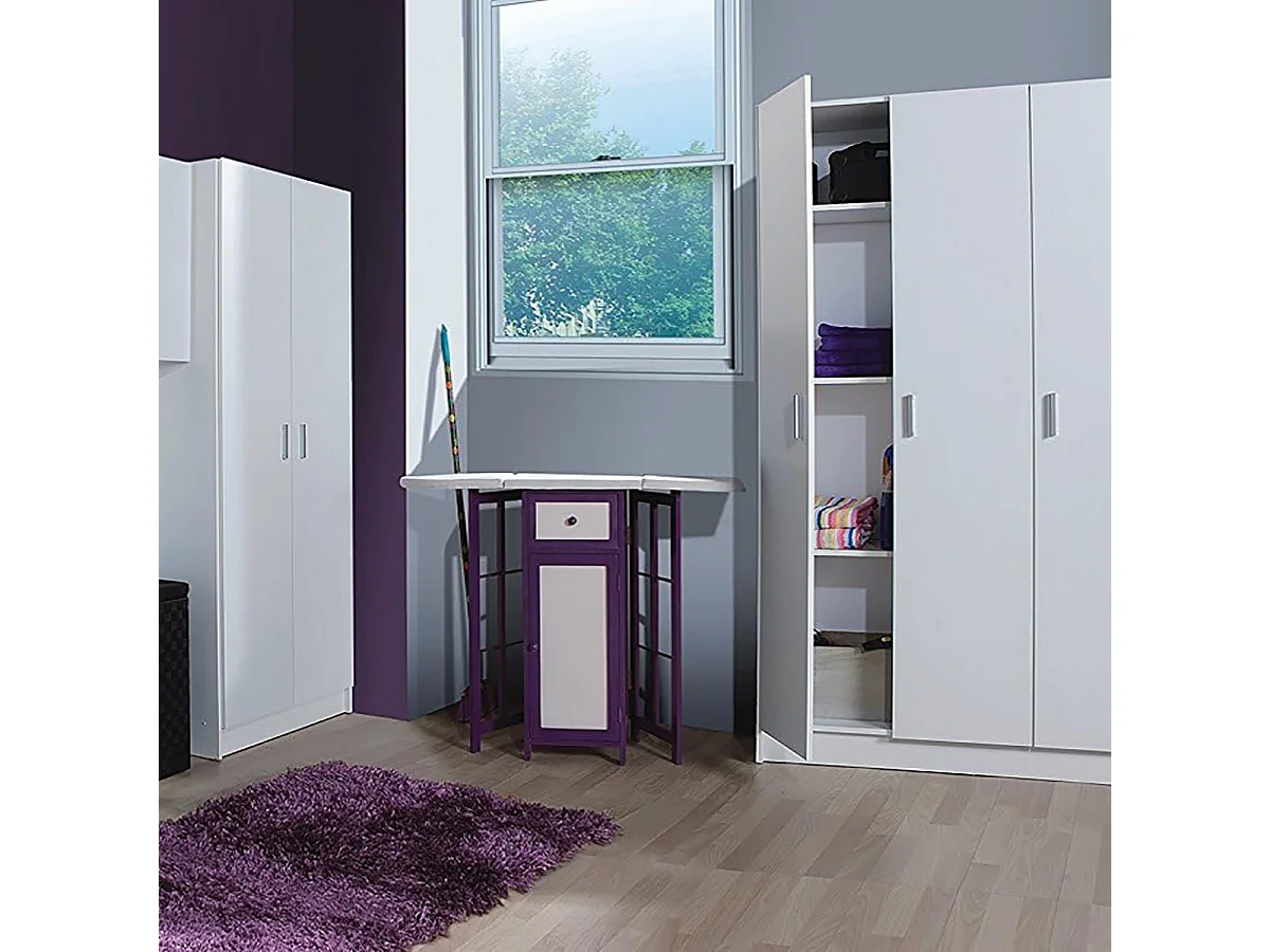 Armoire de rangement suspendue avec 2 portes couleur blanc - Longueur 59 x Hauteur 60 x Profondeur 26.5 cm