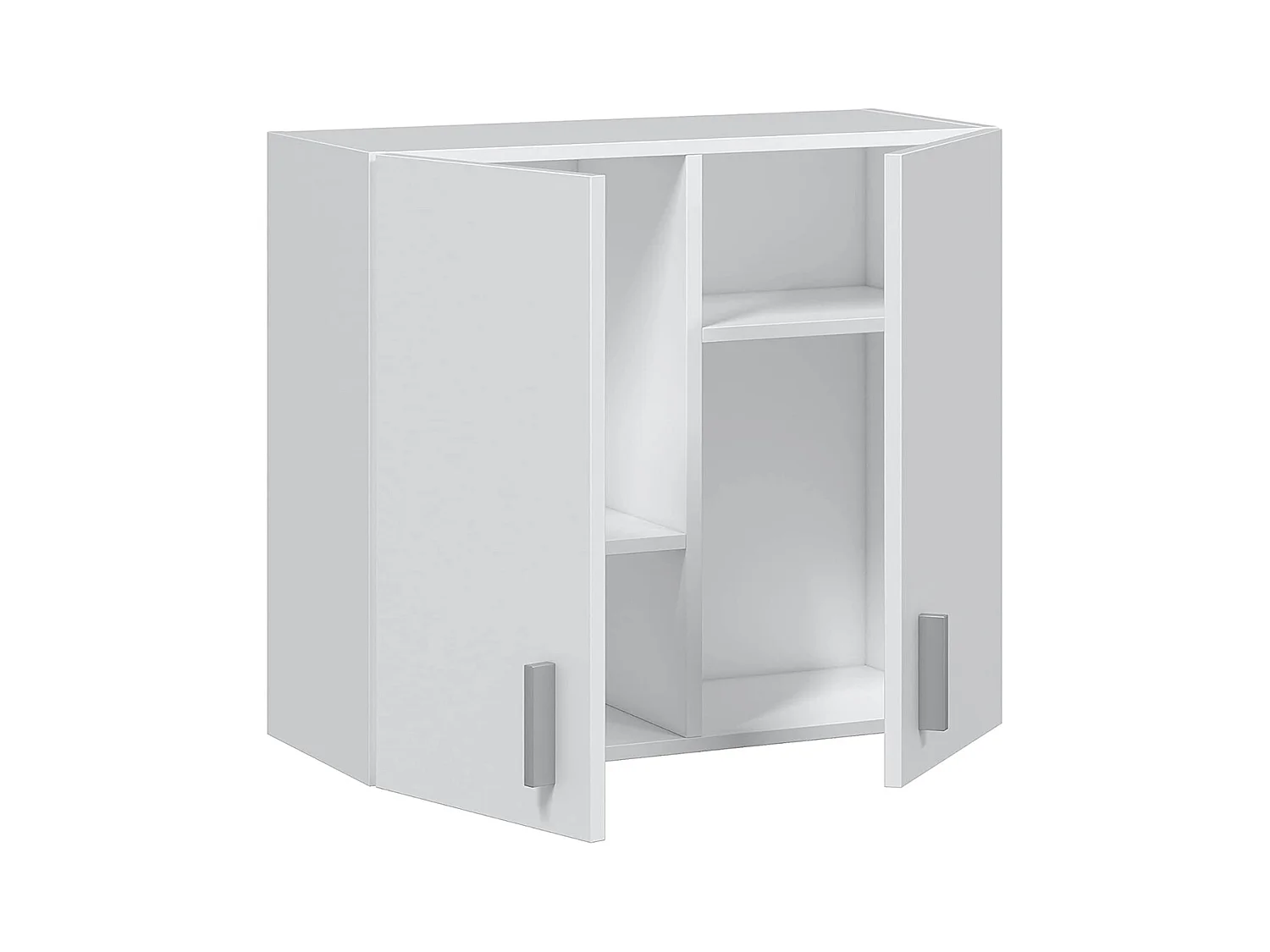 Armoire de rangement suspendue avec 2 portes couleur blanc - Longueur 59 x Hauteur 60 x Profondeur 26.5 cm