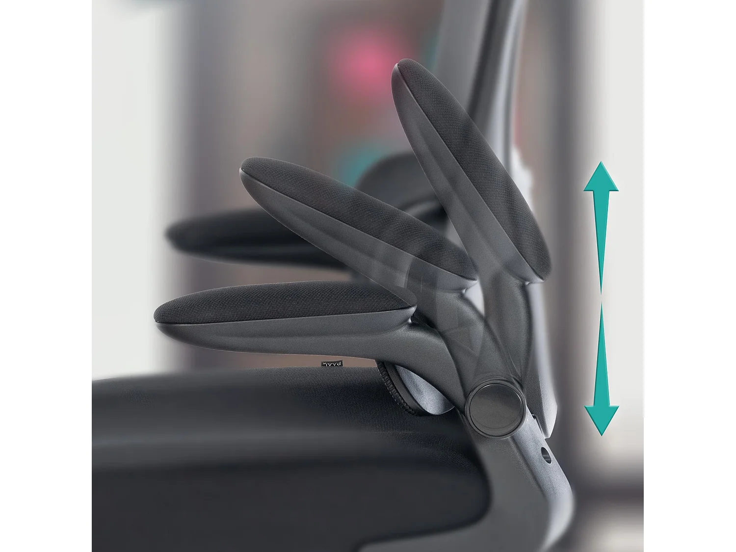 Chaise de bureau - Tissu & Métal chromé - Noir - Overton