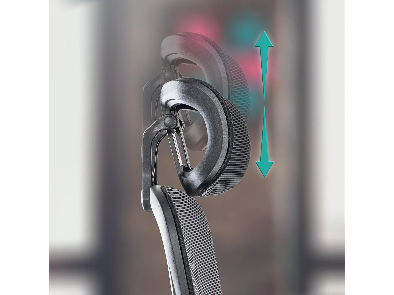 Chaise de bureau - Tissu & Métal chromé - Noir - Overton