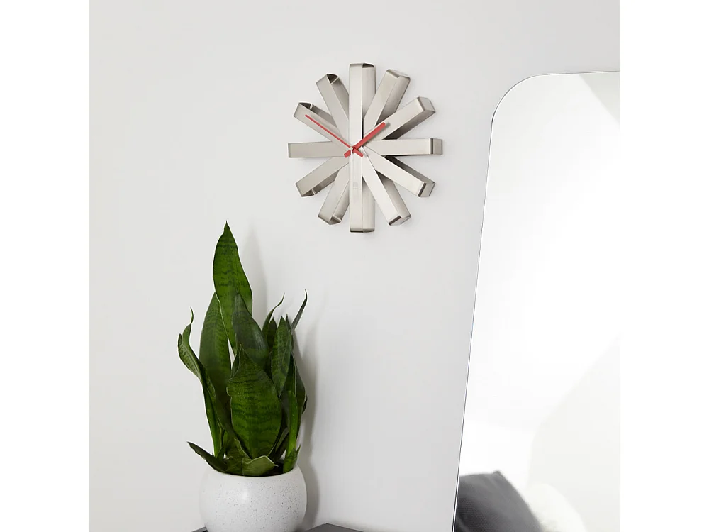 Horloge Ribbon small D30,5cm Argent  Umbra