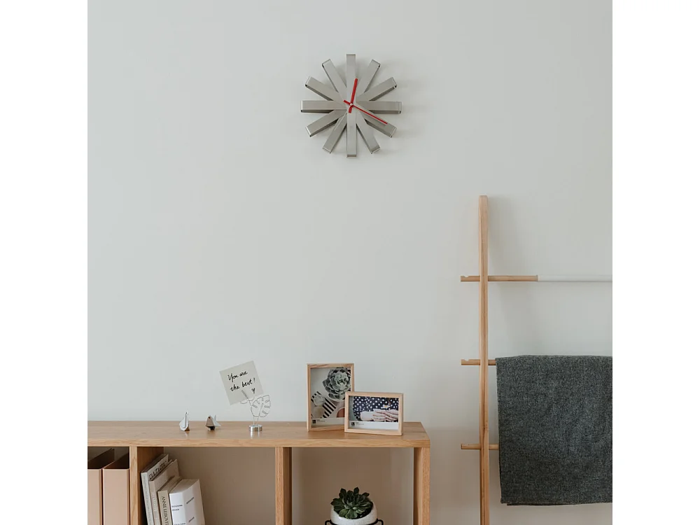 Horloge Ribbon small D30,5cm Argent  Umbra