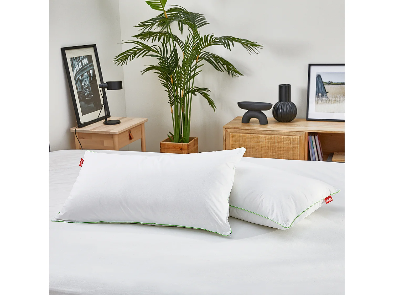 Kopfkissen 60 x 60 cm aus Entendaunen und Entenfedern, 11 cm - ESSENTIAL von PIKOLIN HOME