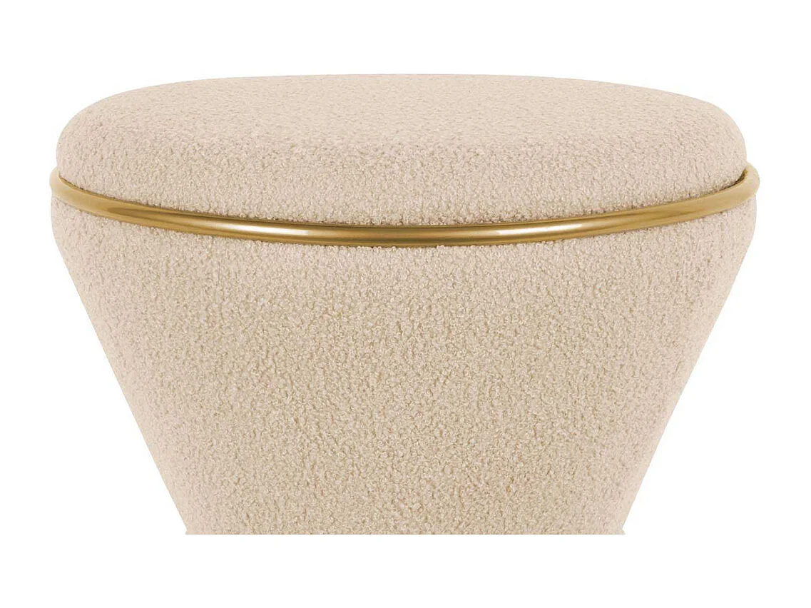 Pouf en tissu teddy Gustar Marron sable