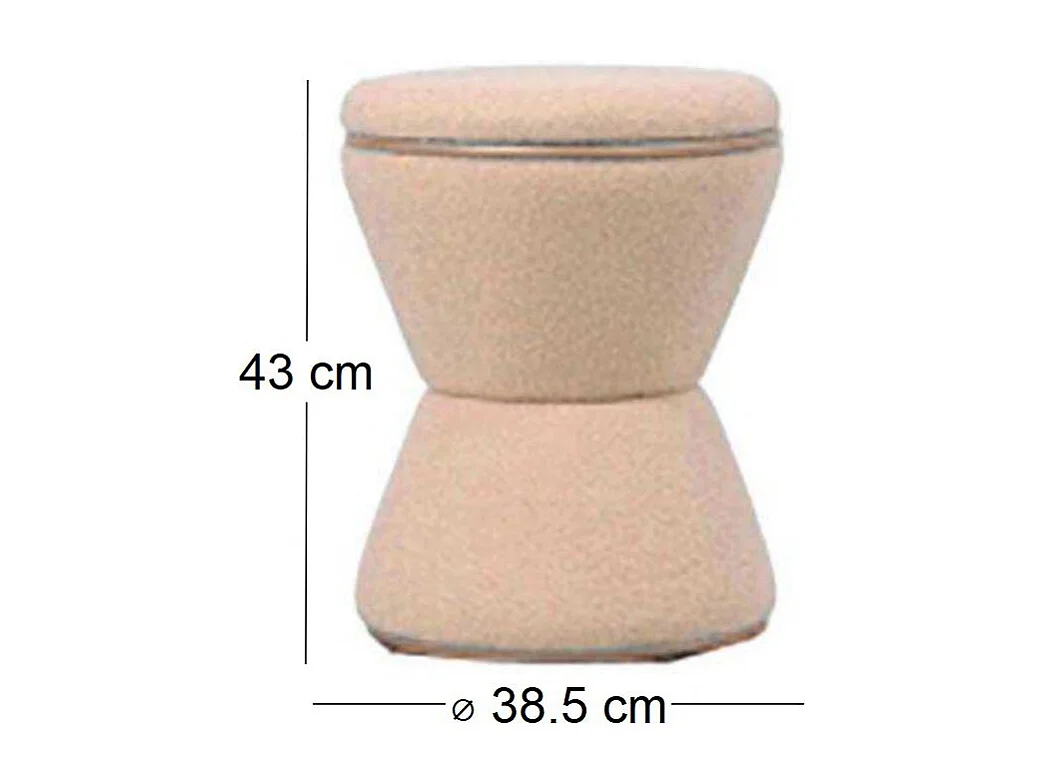 Pouf en tissu teddy Gustar Marron sable