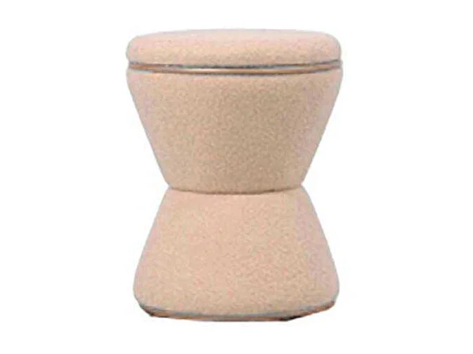 Pouf en tissu teddy Gustar Marron sable