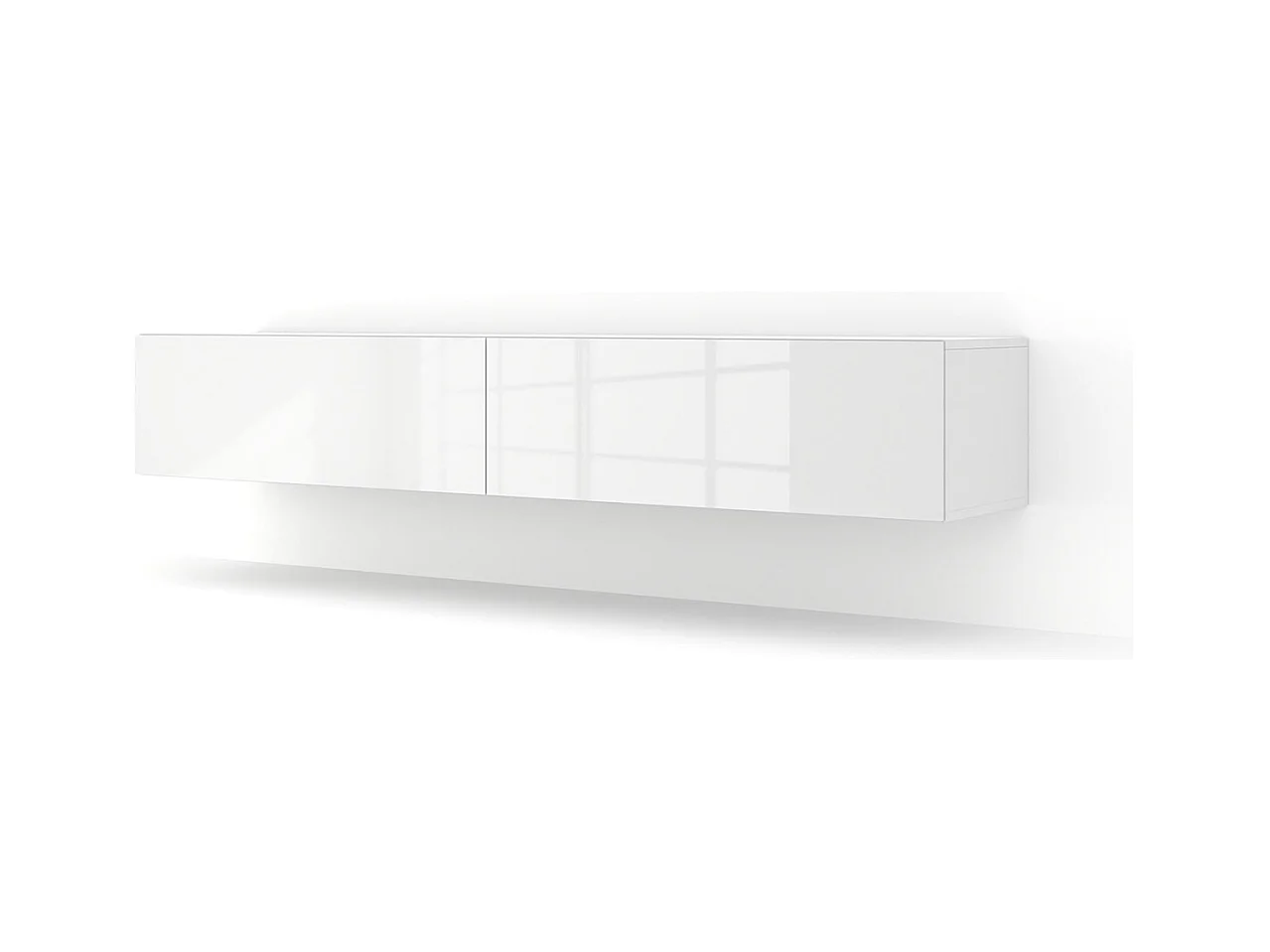 Mobile TV 2 ante Bali corpo bianco opaco e frontali bianco lucido 180cm