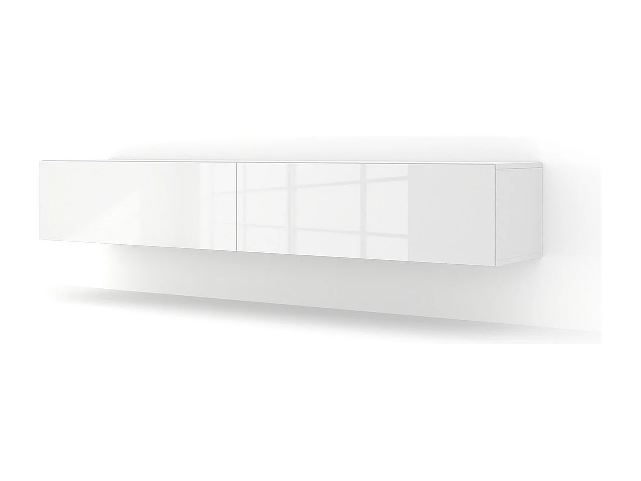 Mobile TV 2 ante Bali corpo bianco opaco e frontali bianco lucido 180cm