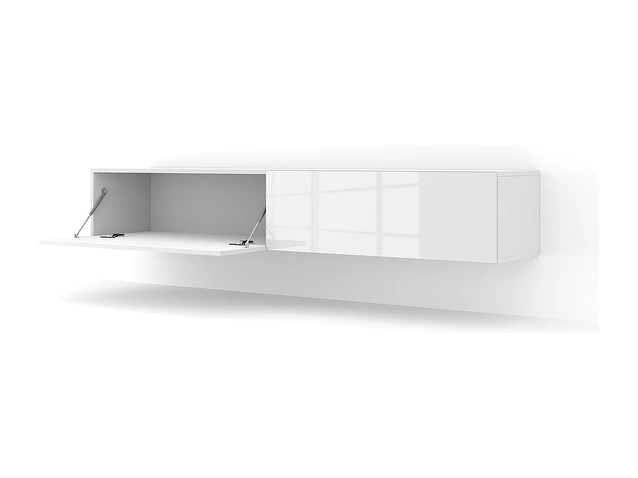 Mobile TV 2 ante Bali corpo bianco opaco e frontali bianco lucido 180cm