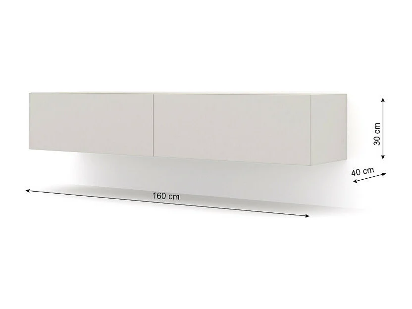 Mobile TV 2 ante Bali corpo bianco opaco e frontali bianco lucido 180cm