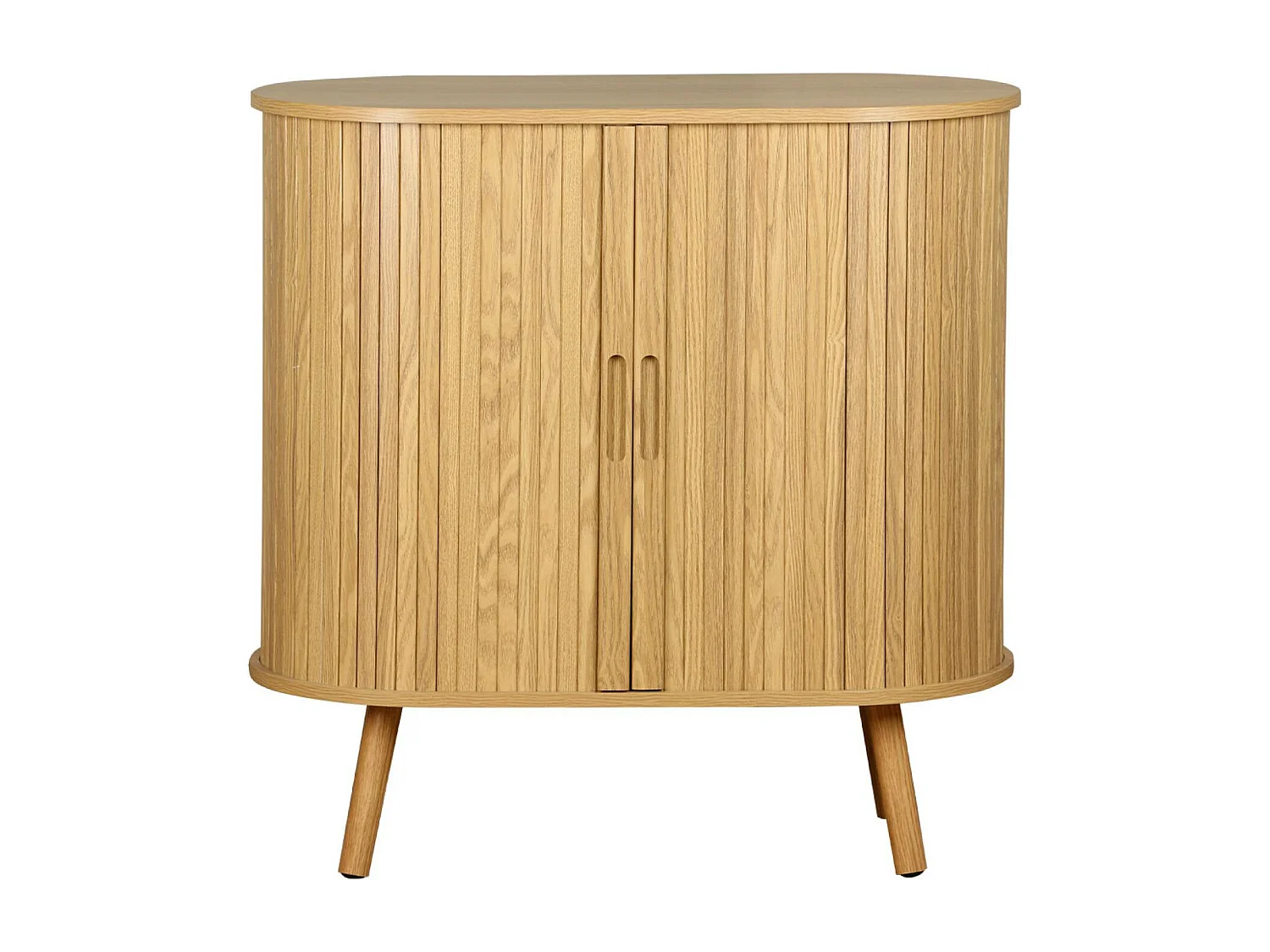 Credenza con ante scorrevoli e ripiano, marrone naturale