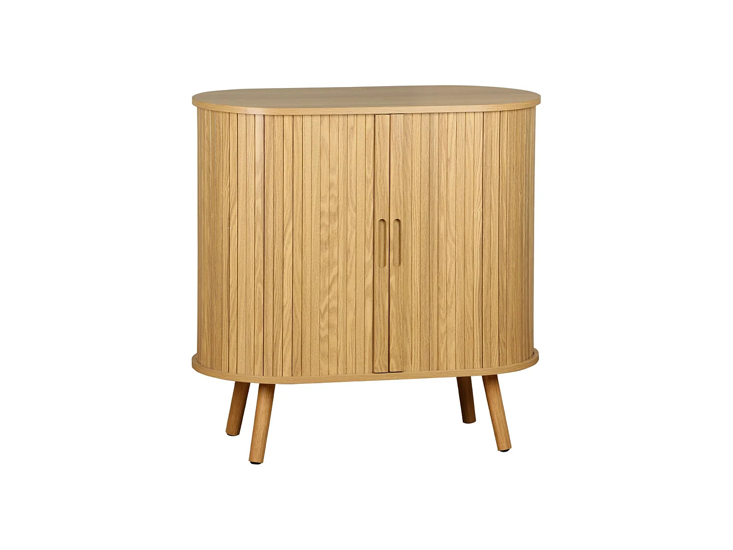 Credenza con ante scorrevoli e ripiano, marrone naturale