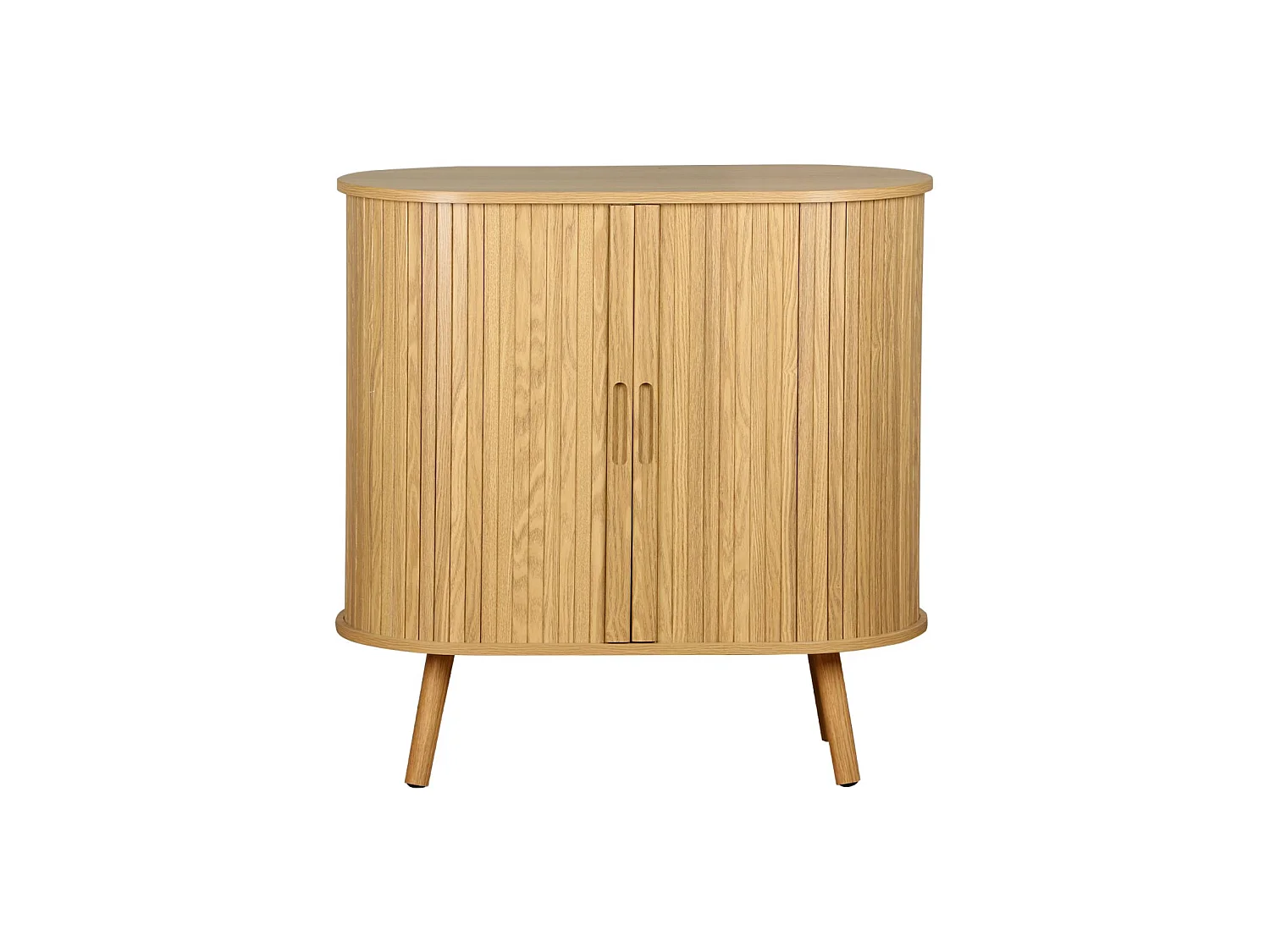 Credenza con ante scorrevoli e ripiano, marrone naturale