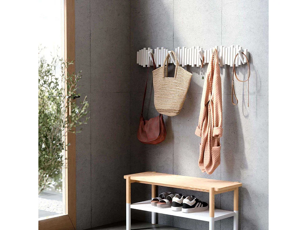 5-fach Kleiderhaken aus Holz "Hook"