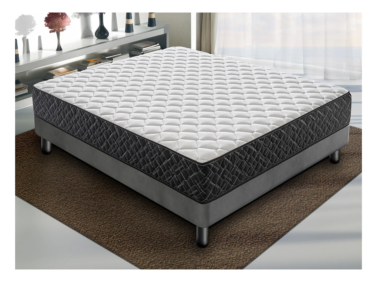 Colchão viscoelástico 140x200 Memory Foam - Altura 30 cm - Rigidez H3 Fabricado na Itália