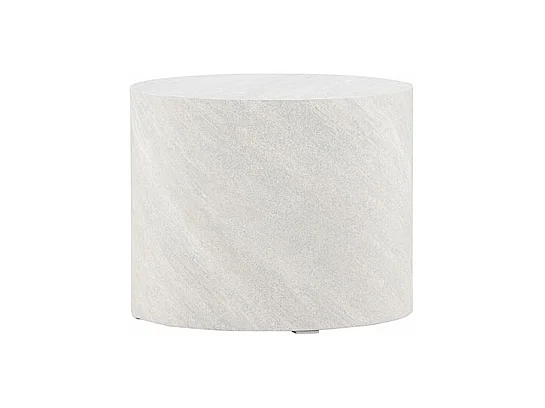 York - Table d'appoint ronde effet marbre ø50cm - Gris clair