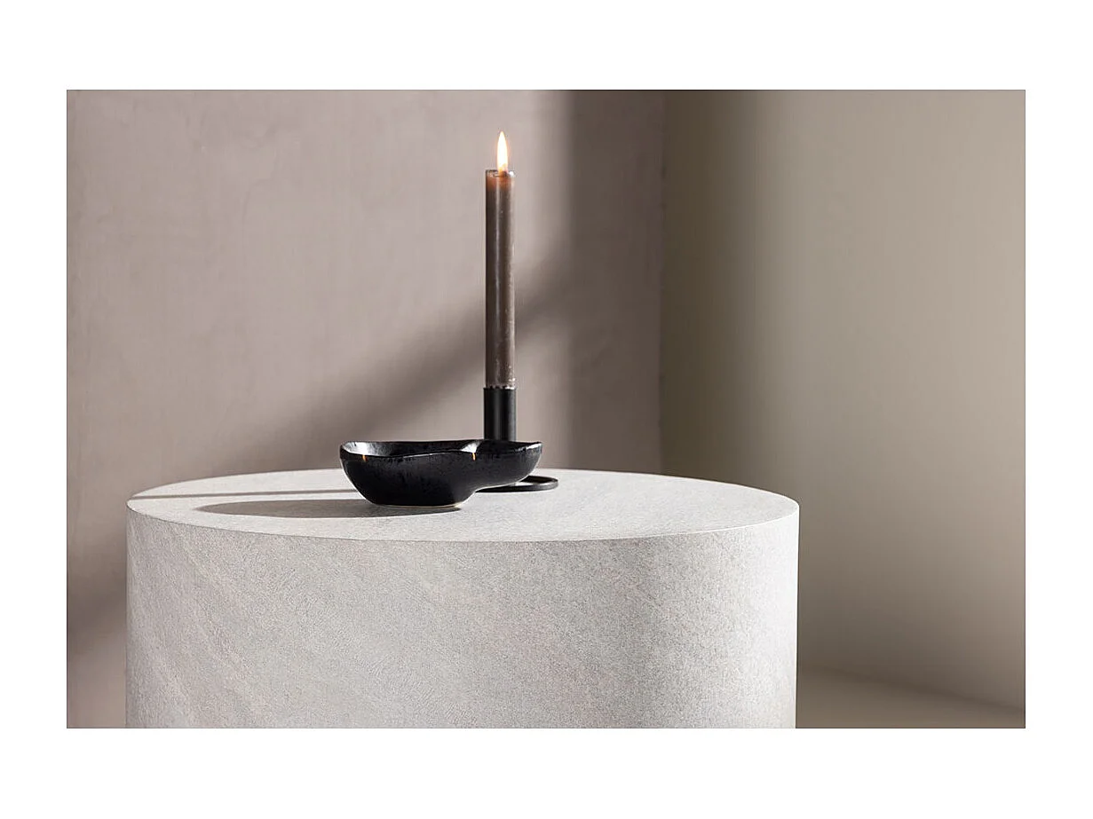 York - Table d'appoint ronde effet marbre ø50cm - Gris clair