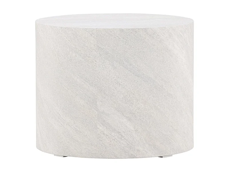 York - Table d'appoint ronde effet marbre ø50cm - Gris clair