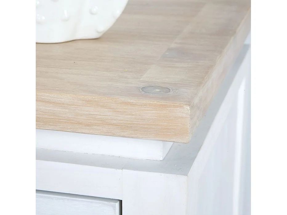 Comodino legno massello e impiallacciatura naturale di mindi bianco 34x63