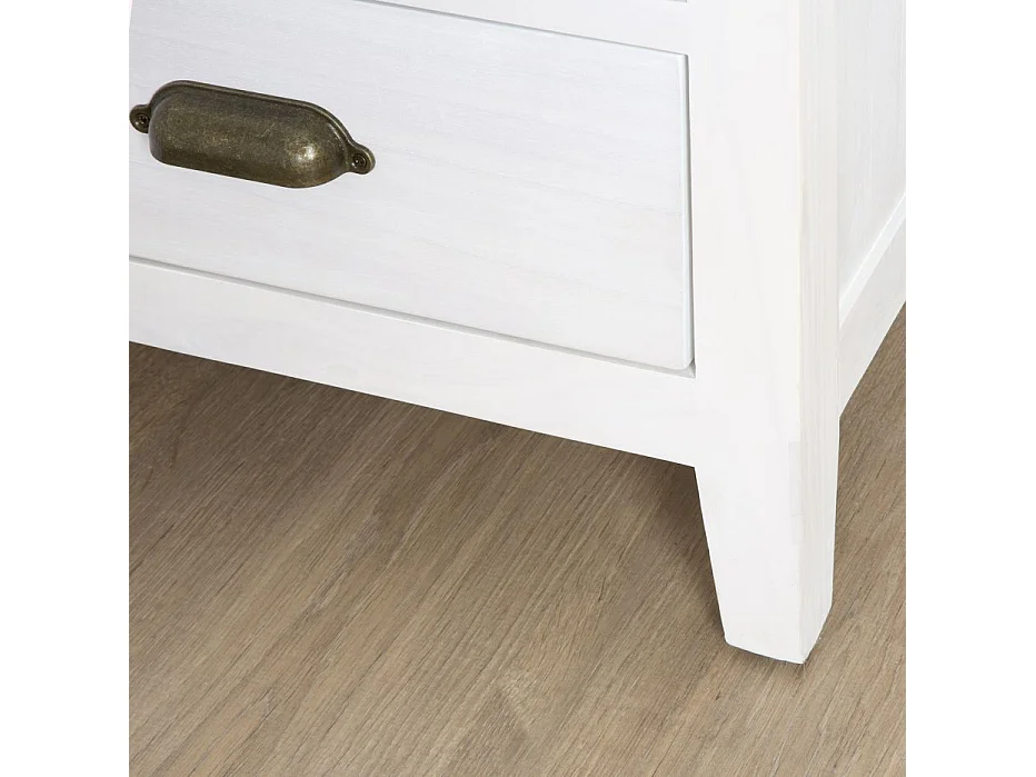 Comodino legno massello e impiallacciatura naturale di mindi bianco 34x63