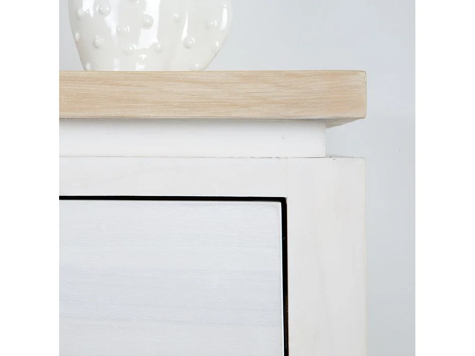 Comodino legno massello e impiallacciatura naturale di mindi bianco 34x63