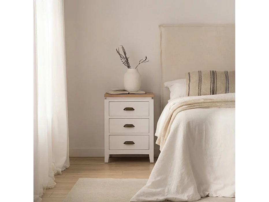 Table de chevet en bois massif naturel 43x63