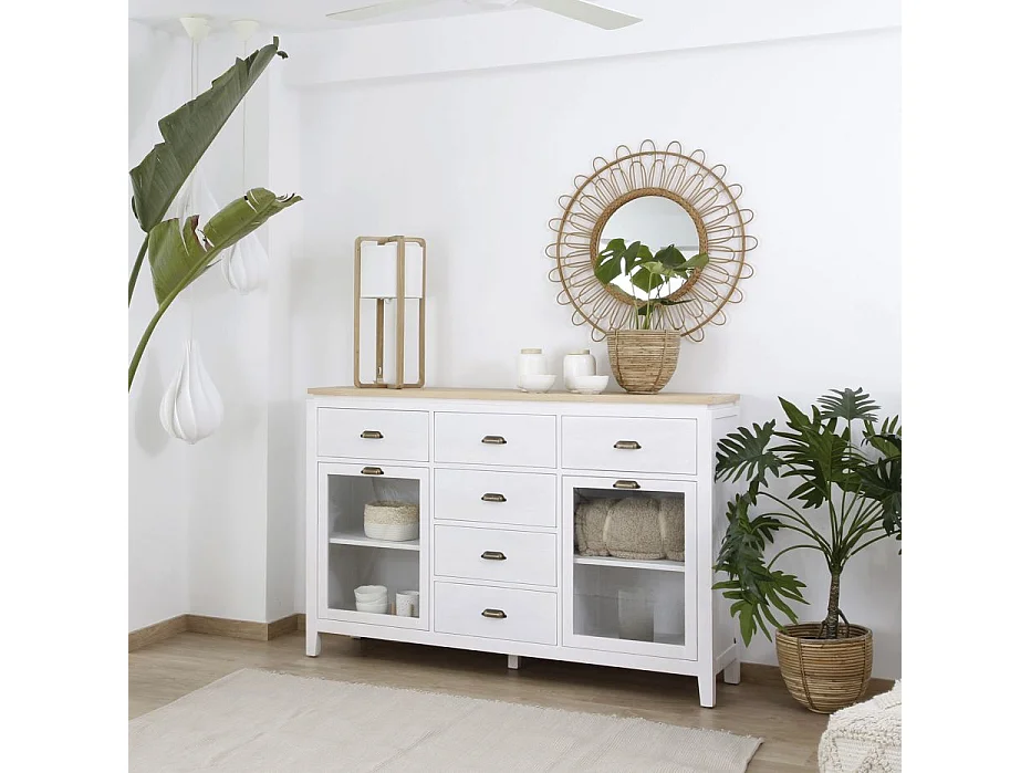 Buffet en bois massif naturel 160x105