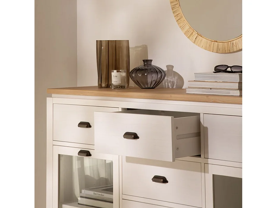 Buffet en bois massif naturel 160x105