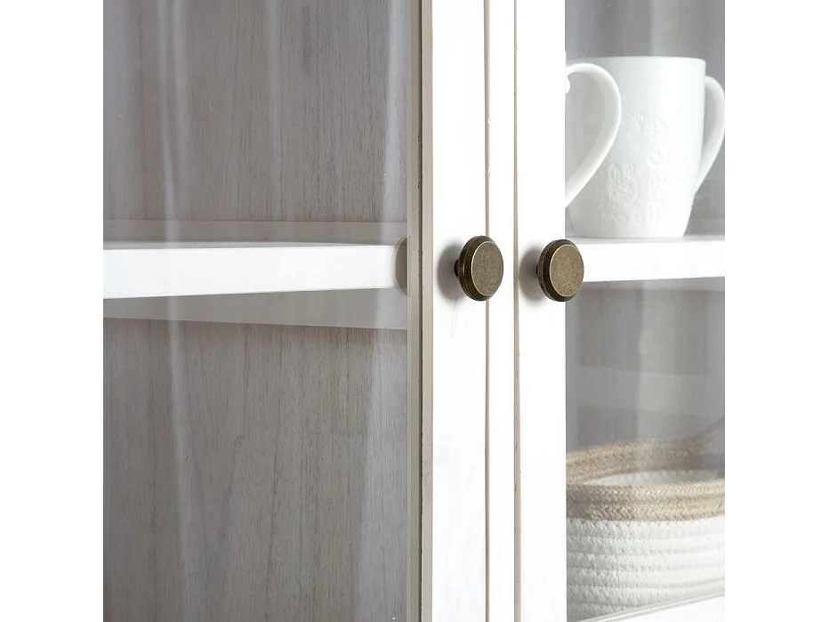 Vitrine en bois massif naturel 105x185