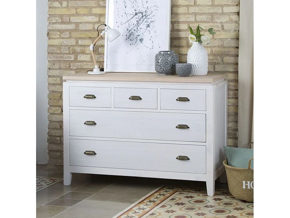 Commode en bois massif naturel 115x82