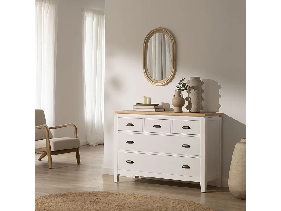 Commode en bois massif naturel 115x82